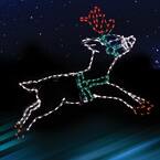 45 in. LED Reindeer Leaping Metal Framed Holiday Decor - Blitzen