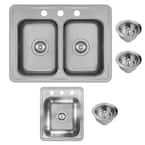 KOHLER Staccato Drop-In Stainless Steel 25 in. 1-Hole Single Bowl ...