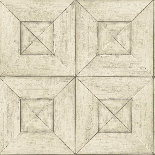 Chesapeake Avery Cream Wood Strippable Wallpaper (Covers 56.4 sq. ft.)