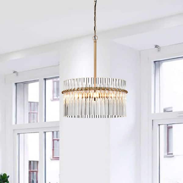 Jojospring Hebe 16.1 in Dia 4Light Brushed Brass Crystal