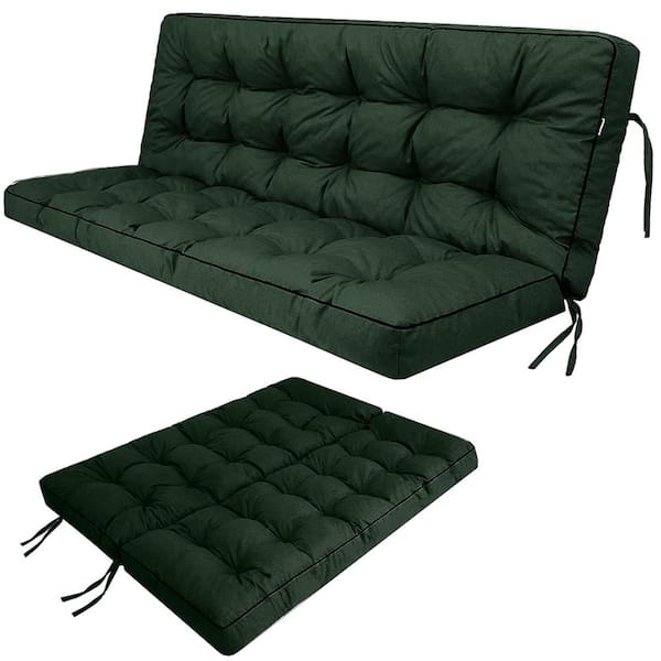 Unbranded 55 in. x 40 in. Outdoor Swing Cushions, 3-Seat Porch Swing Cushion Replacement with Backrest, Waterproof Swing Cushions