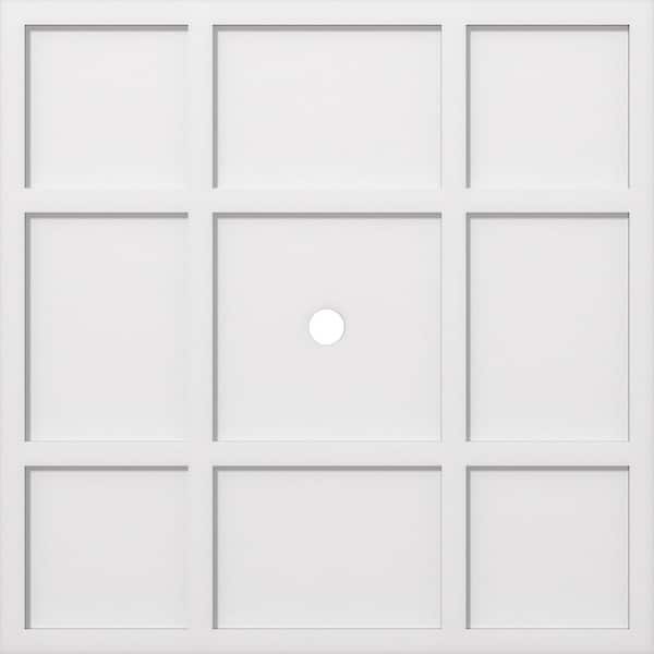 Ekena Millwork 1 in. P X 12-1/2 in. C X 36 in. OD X 2 in. ID Rubik Architectural Grade PVC Contemporary Ceiling Medallion