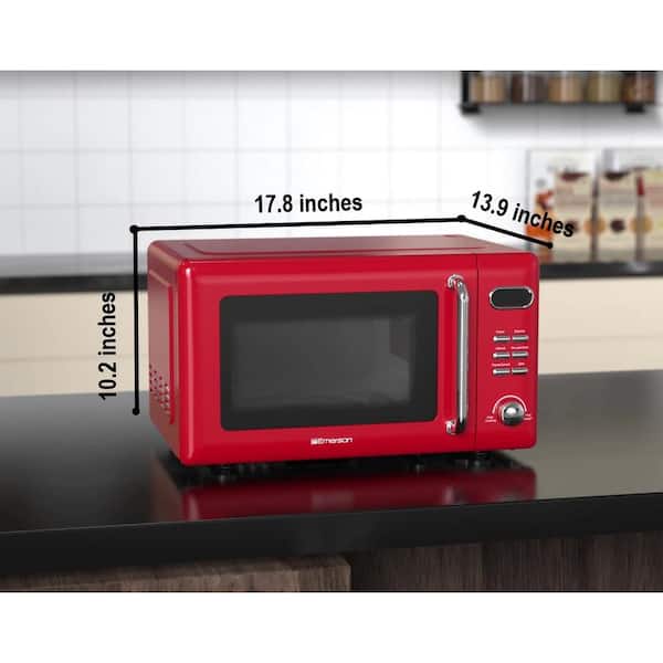 0 .7 Cu Ft Retro Digital Microwave Oven - Red