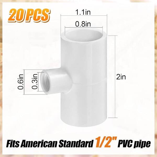 PVC T-Stücke Für Hühnertränken – 3/4 Zoll, 12 Stück, Passend Für SCH. 40 Rohre, UV-beständig & Einfach Zu Installieren