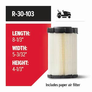Air Filter for Riding and Walk-behind Mowers, Fits Briggs and Stratton Vertical Shaft and Intek V-Twin Engines
