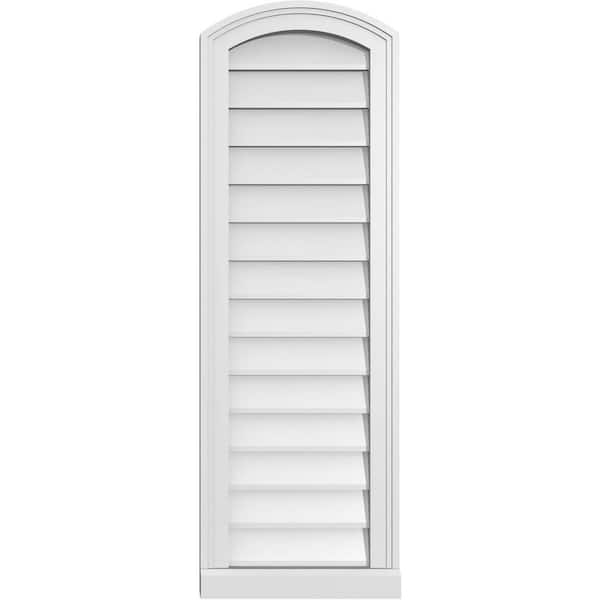Ekena Millwork 14" x 42" Arch Top Surface Mount PVC Gable Vent: Functional with Brickmould Sill Frame