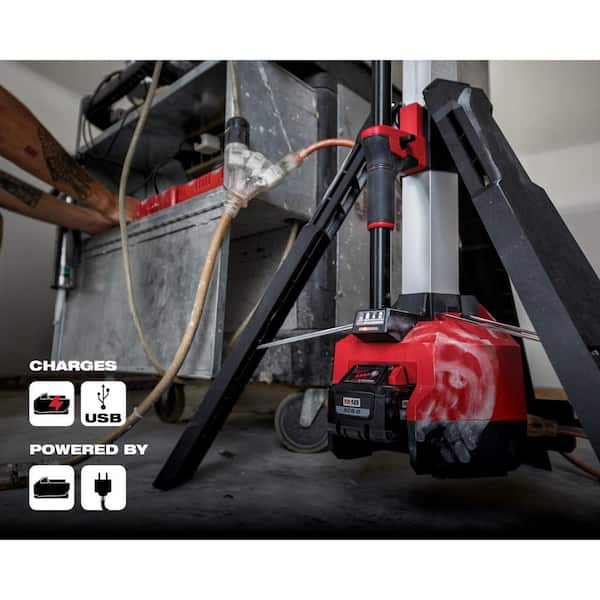 Milwaukee - M18 18-Volt Lithium-Ion Cordless 6,000 Lumens Rocket Dual Power Tower Light with Charger (Tool-Only)