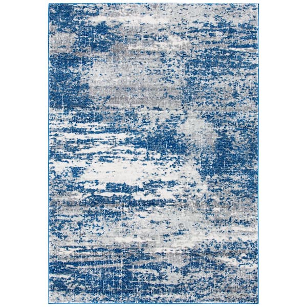 SAFAVIEH Evoke Dark Blue/Gray Doormat 3 ft. x 5 ft. Solid Area Rug