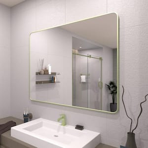 48 in. W x 36 in. H Rectangular Framed Wall Bathroom Vanity Mirror in Matcha Green