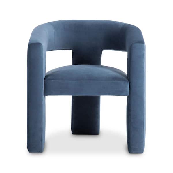 Ryder Dusted Blue Polyester Accent Chair with Contemporary Modern Design