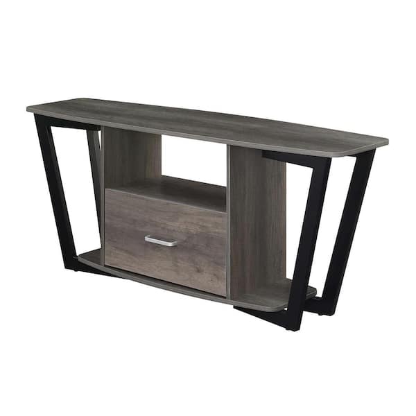 Convenience Concepts Graystone 58 in. Charcoal Gray/Black TV Stand with 1 Drawer Fits TVs up to 65 in.