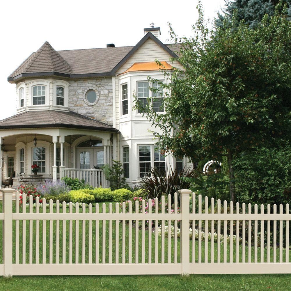 Off-White Vinyl Contemporary Fence Post Cap
