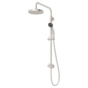 1-Spray 5.59 in. Dual Shower Head and Handheld Shower Head with Low Flow in Satin Nickel