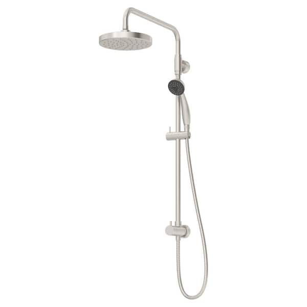 Symmons 1-Spray 5.59 in. Dual Shower Head and Handheld Shower Head with Low Flow in Satin Nickel