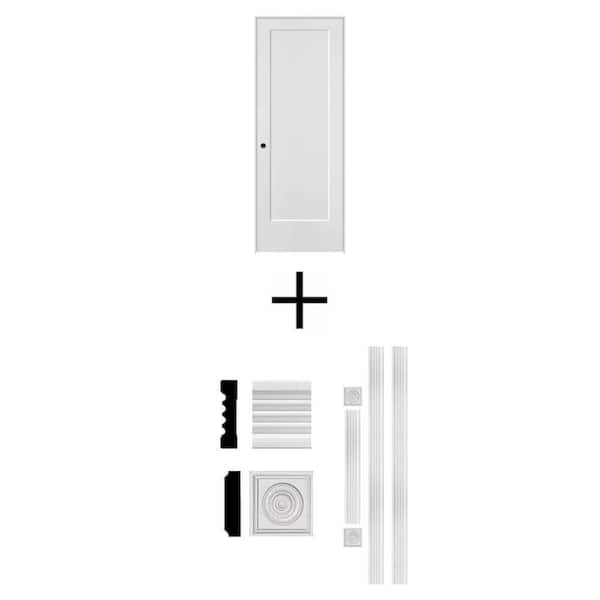30 in. x 80 in. Interior Door and 3/4 in. x 3 in. x 8 ft. MDF Fluted Door Casing Set