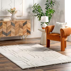 Indie White 3 ft. x 5 ft. Solid Area Rug