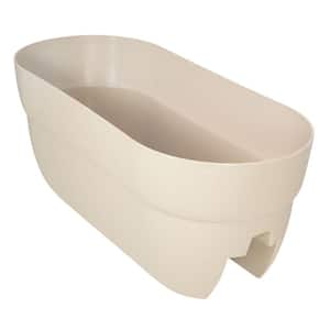 Bloomers Series 24 in. W x 12 in. H White Resin Deck and Porch Rail Planter