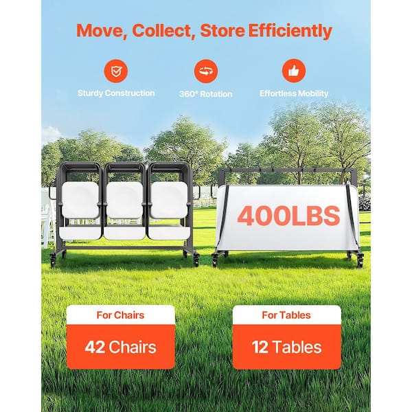 SKYSHALO Folding Chair Rack, Multi-Function Chair Storage Dolly