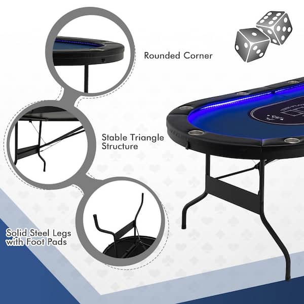 10人用LEDポーカーテーブル　　 スマートフォン充電用USBポート付き 10人用LEDポーカーテーブル スマートフォン充電用USBポー