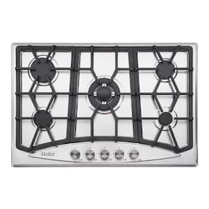30 in. 5-Burners Recessed Gas Cooktop in Stainless Steel with  LPG/NG Dual Fuel Auto Ignition Gas Hob