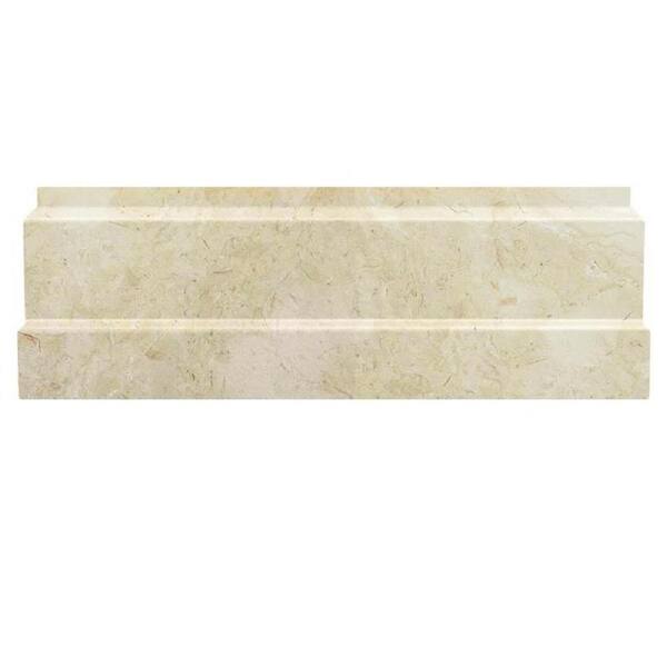 Apollo Tile Beige Grandis 4 in. x 12 in. Marble Polished Baseboard Tile Trim (3.33 sq. ft./case) 10-Pack