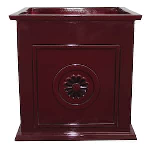 Colony Large 16 in. x 16 in. 27 Qt. Oxblood Resin Composite Square Outdoor Planter Box