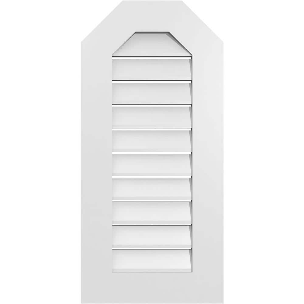 16 in. x 34 in. Octagonal Top Surface Mount PVC Gable Vent: Functional with Standard Frame price history on PriceWatchPro