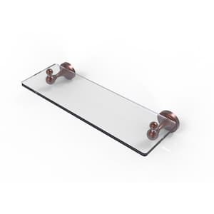 Sag Harbor Collection 16 in. Glass Vanity Shelf with Beveled Edges in Antique Copper