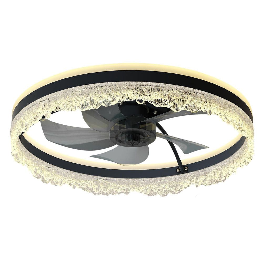 19.7 in. Black Smart Selectable LED Flush Mount with Upper and Lower Light Emission Texture Design price history on PriceWatchPro