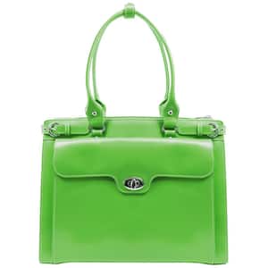 Winnetka 15 in. Green Top Grain Cowhide Leather Ladies Laptop Briefcase