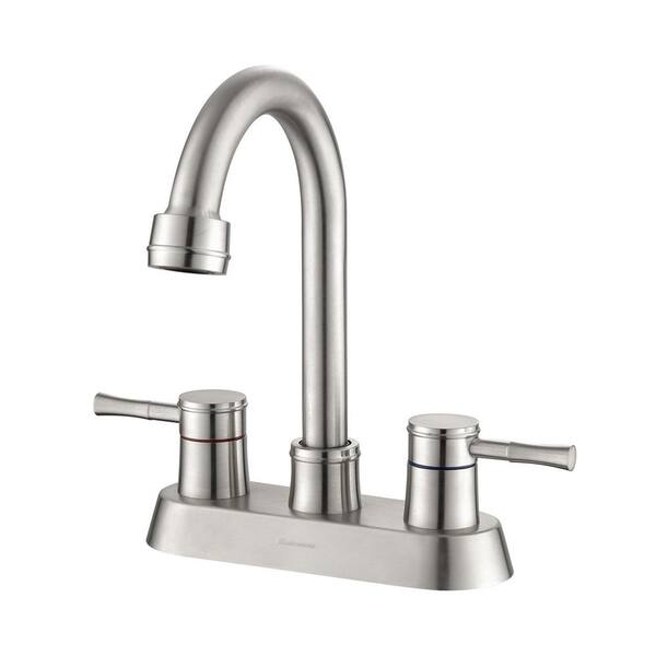 Unbranded Double Handle Standard Kitchen Faucet in Brushed Nickel