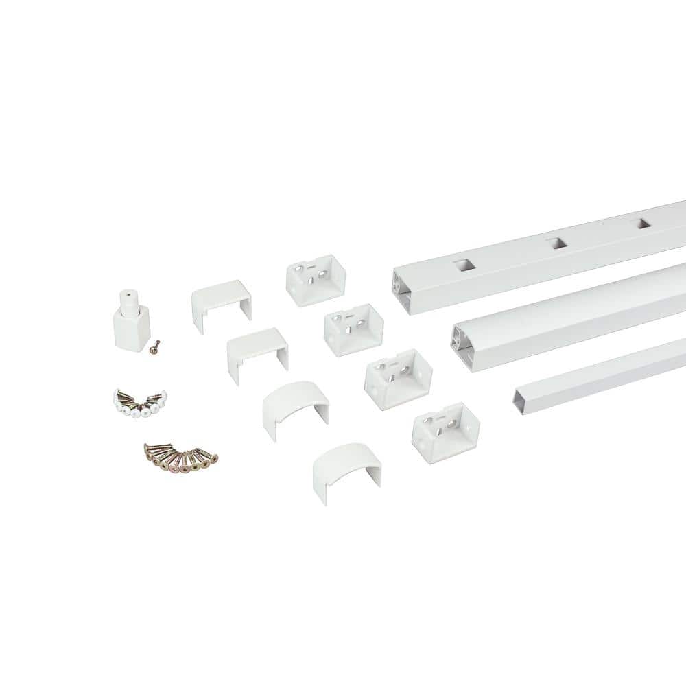 WESTBURY Tuscany 96 in. x 36 in. White Aluminum Stair Railing Kit Level