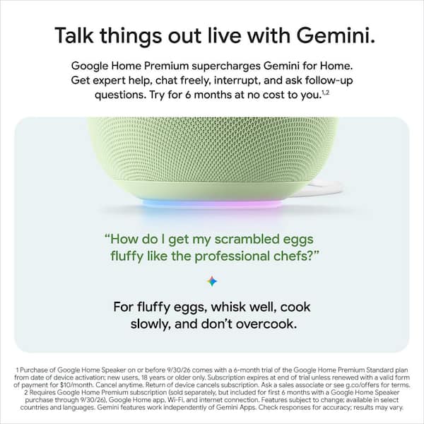 Google Home Speaker - Smart Speaker with 360° Sound and Gemini
