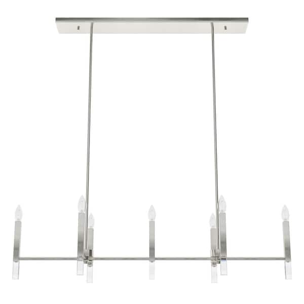 Sunjai 7-Light Brushed Nickel Candlestick Chandelier