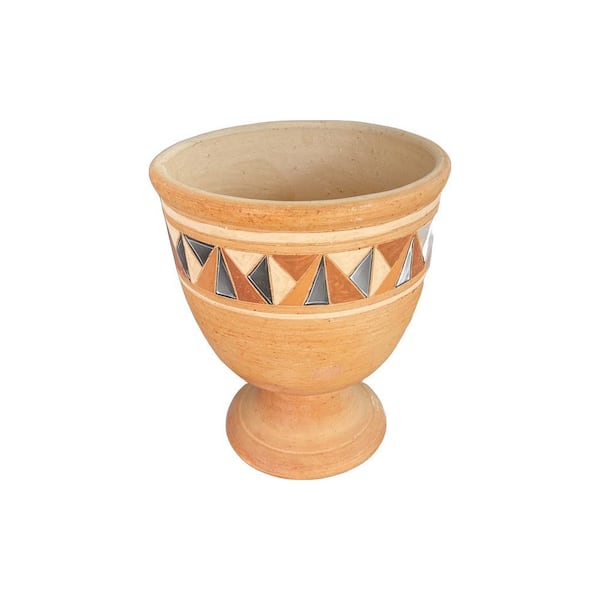 THE MONEYARD INC Extra Large Natural Clay Plant Paradise Terracotta Planter with Colorful Trim