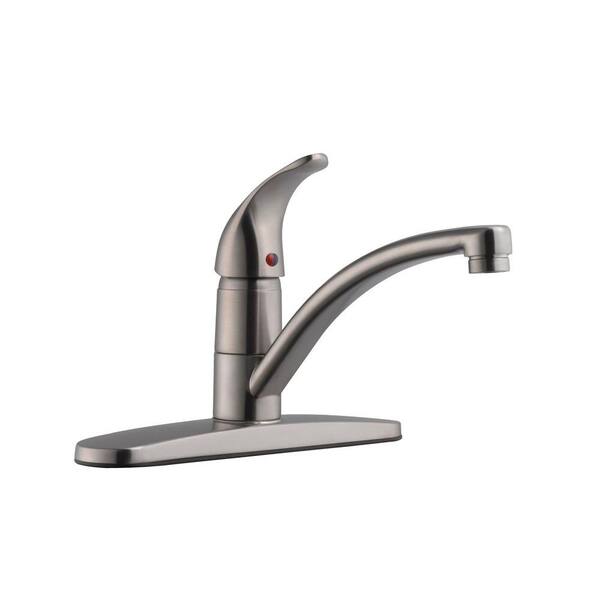 Design House Trenton Single-Handle Standard Kitchen Faucet in Satin Nickel