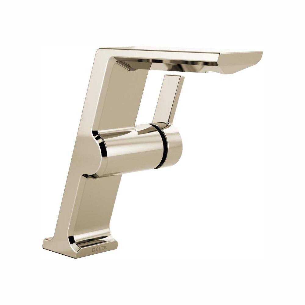 Delta Pivotal Mid Height Single Hole Single Handle Bathroom Faucet In Polished Nickel 699 Pn Dst The Home Depot