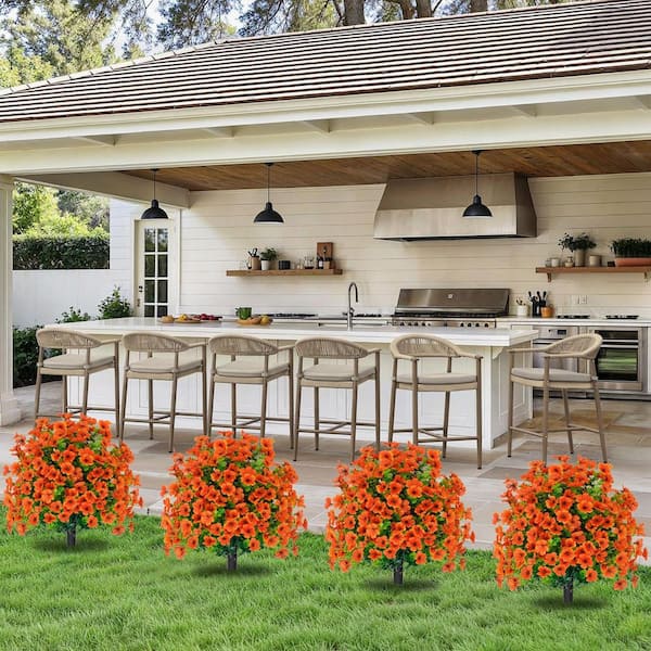 Afoxsos 15.7 in. Artificial Boxwood Tree 2-Pack Outdoor UV