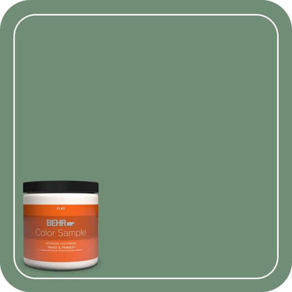 BEHR PREMIUM PLUS 8 oz. #QE-46 Ivy Wreath Flat Interior/Exterior Paint & Primer Color Sample