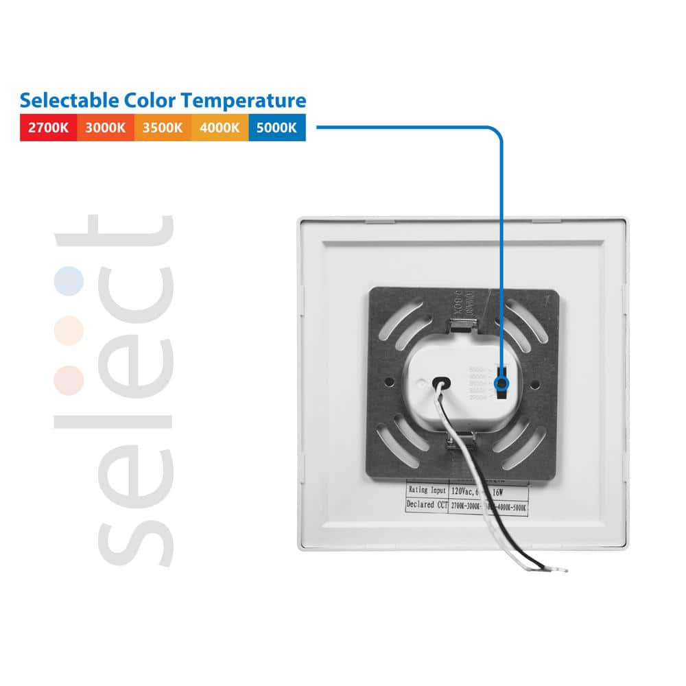 6-Inch White Square Selectable LED Surface Mount Downlight