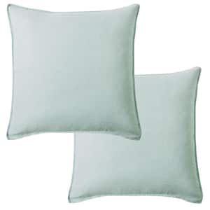 Washed Linen Spa 20 in. x 20 in. Throw Pillow Cover Set of 2