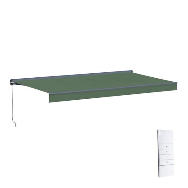 ALEKO 13 ft. Moroccan Polyester Motorized Patio Awning Semi