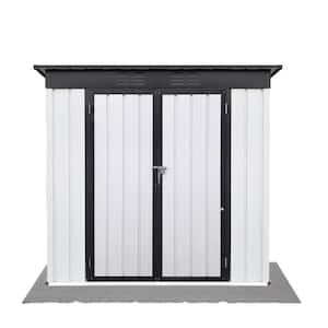 6 ft. W x 4 ft. D White Waterproof Outdoor Metal Pent Roofs Storage Shed with Lockable Doors(24 sq. ft.)