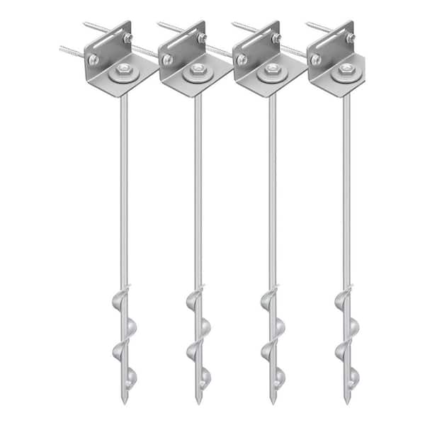 4 Pieces 24 in. Mobile Home Anchors, Ground Anchors Screw in Heavy Duty