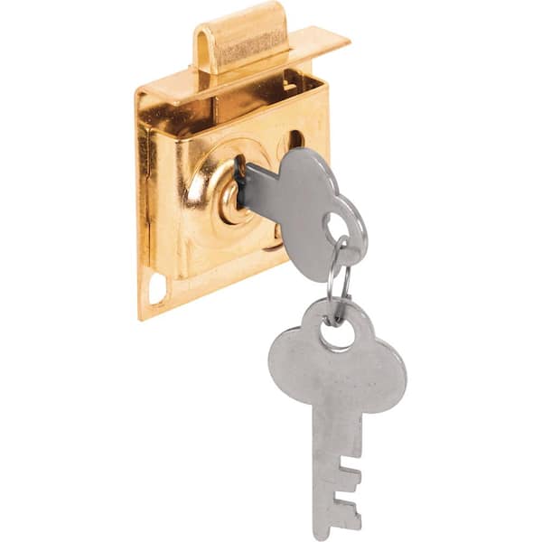 Mail Box Lock, Keyed, 5/16 in. Bolt, Brass Plated
