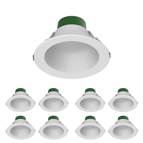 LEDone Downlight 8 in. Adjustable White Remodel 52-Watt Equivalent Housing Integrated LED Recessed Lighting Kit (8-Pack)