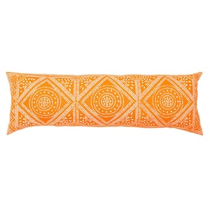 Valenti Orange/White 12 in. X 36 in. Throw Pillow
