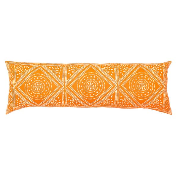 SAFAVIEH Valenti Orange/White 12 in. X 36 in. Throw Pillow