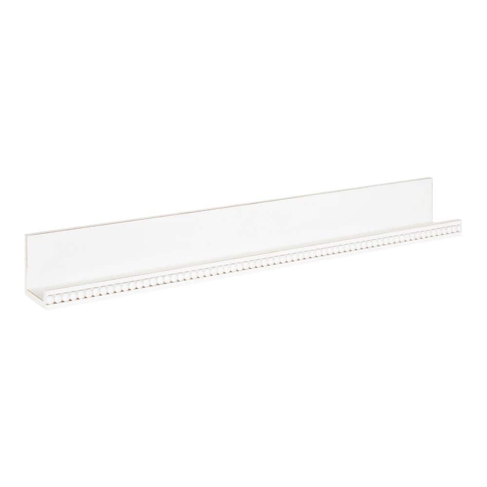 White Beaded Floating Wall Shelf, 36-Inch MDF