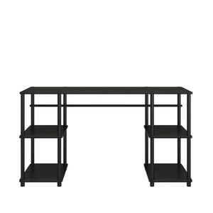 Crocker 55.12 in. Black Oak Double Pedestal Desk with Easy Assembly